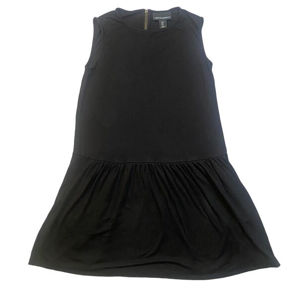 Cynthia Rowley Black Drop Waist Mini Dress with Pockets - Picture 1 of 6